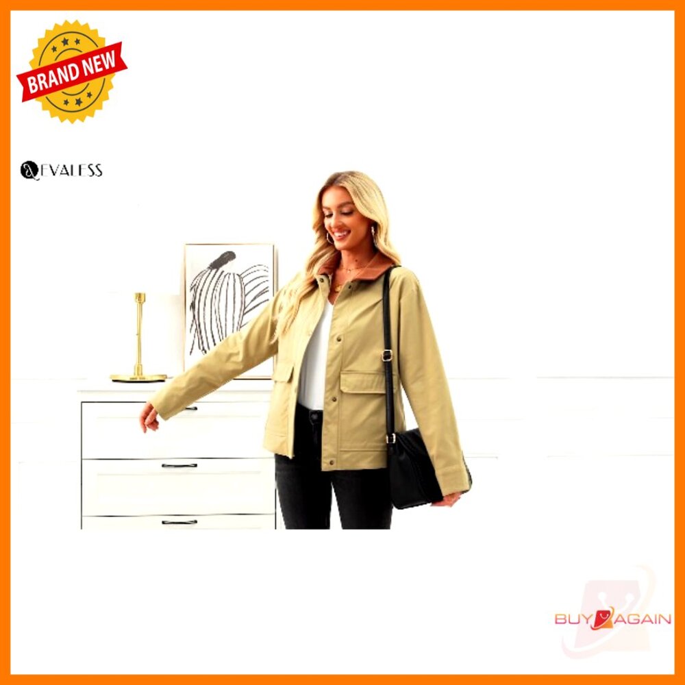 Lightweight Cropped Shacket Button Down Coat Casu… - image 7